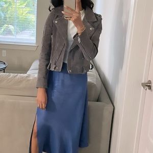 BLANKNYC Gray Suede Moto Jacket